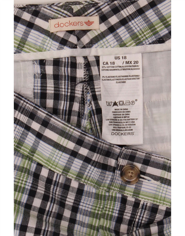 DOCKERS Womens Chino Shorts US 18 2XL W36  Multicoloured Check Cotton Vintage Dockers and Second-Hand Dockers from Messina Hembry 
