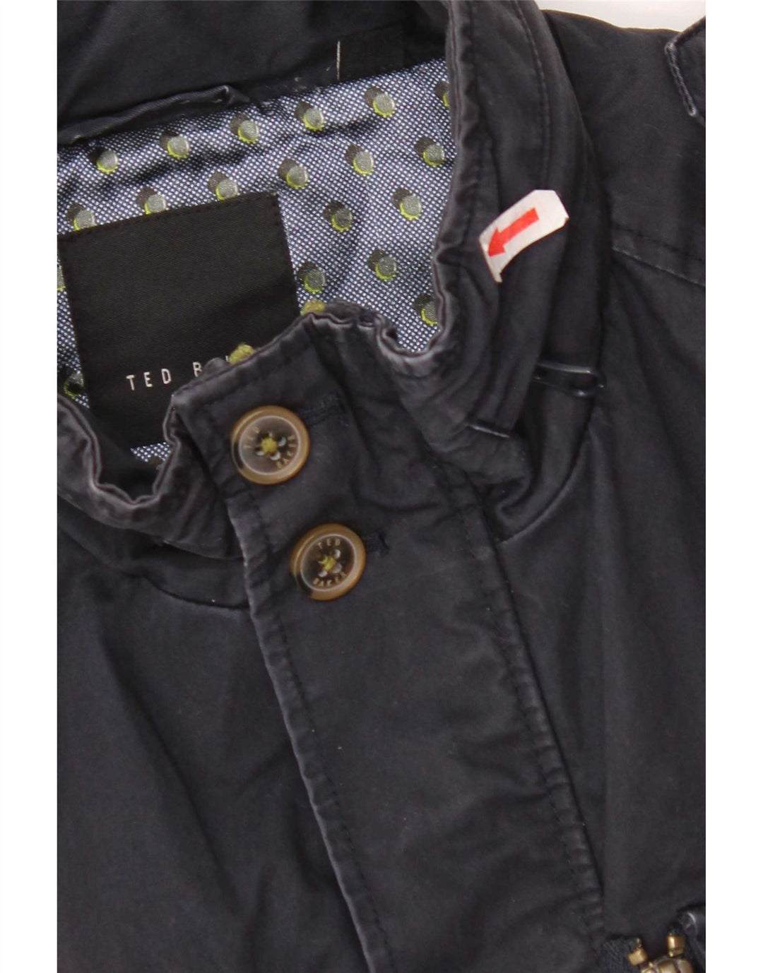 Ted Baker Veste militaire à capuche pour homme Taille 3 Bleu marine moyen Coton