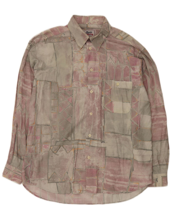 Leader Chemise Homme Large Patchwork Multicolore Viscose