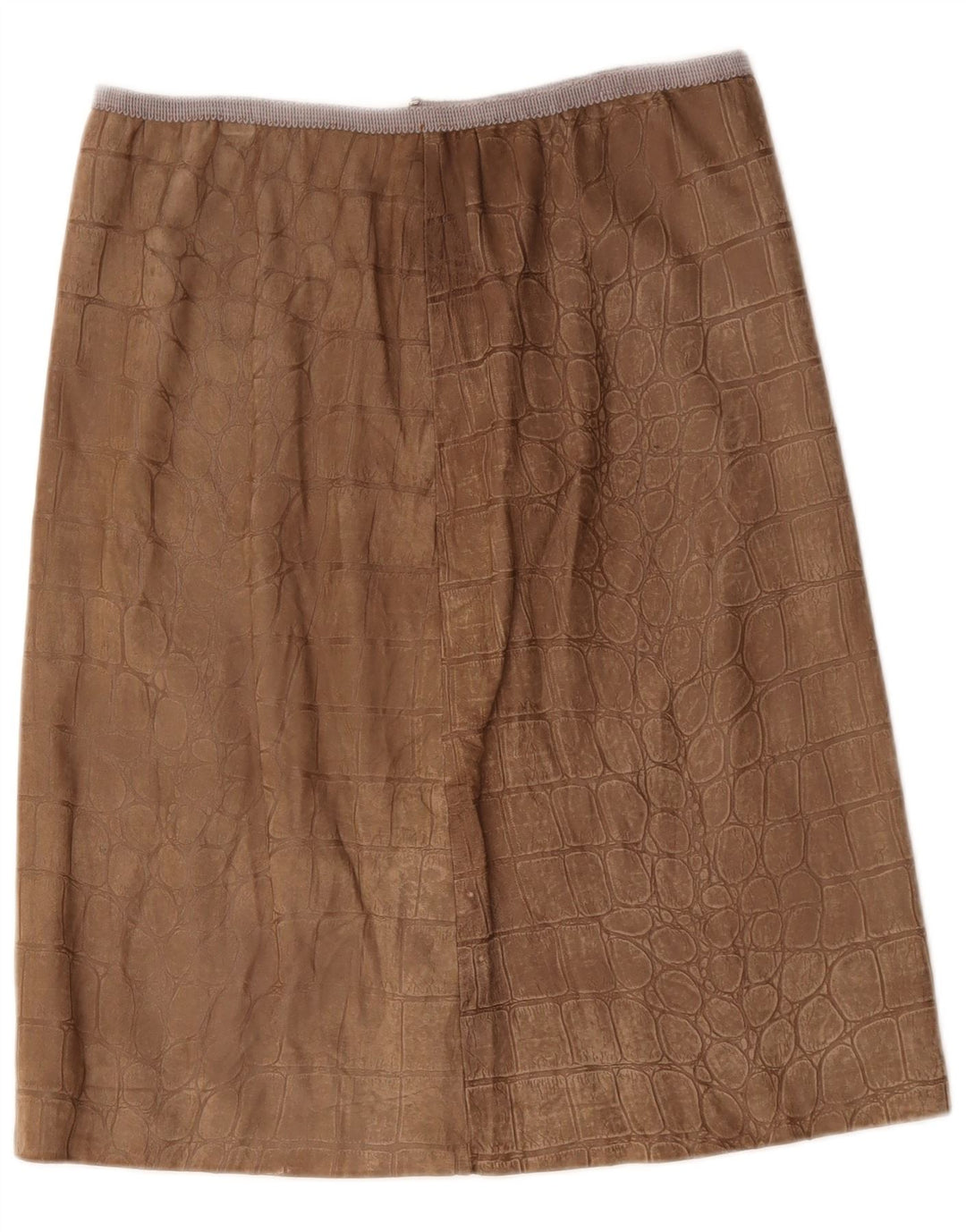 VINTAGE Jupe en cuir femme W30 Imprimé animal marron moyen