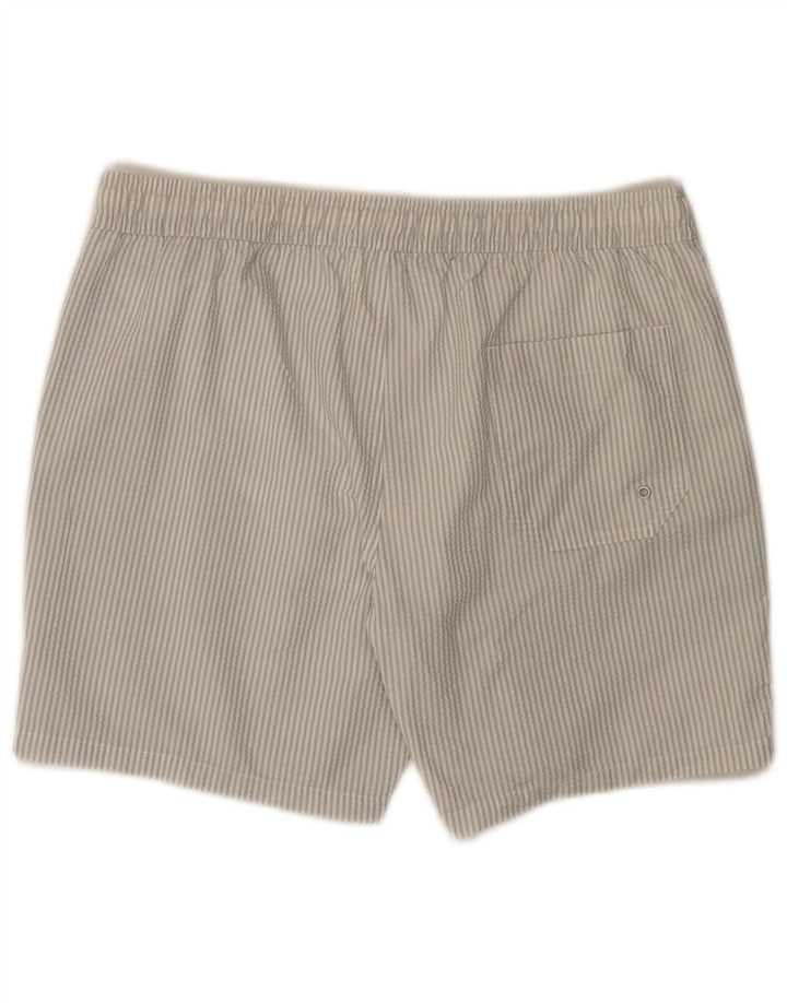 All Saints Short de bain pour homme en polyester à fines rayures bleues
