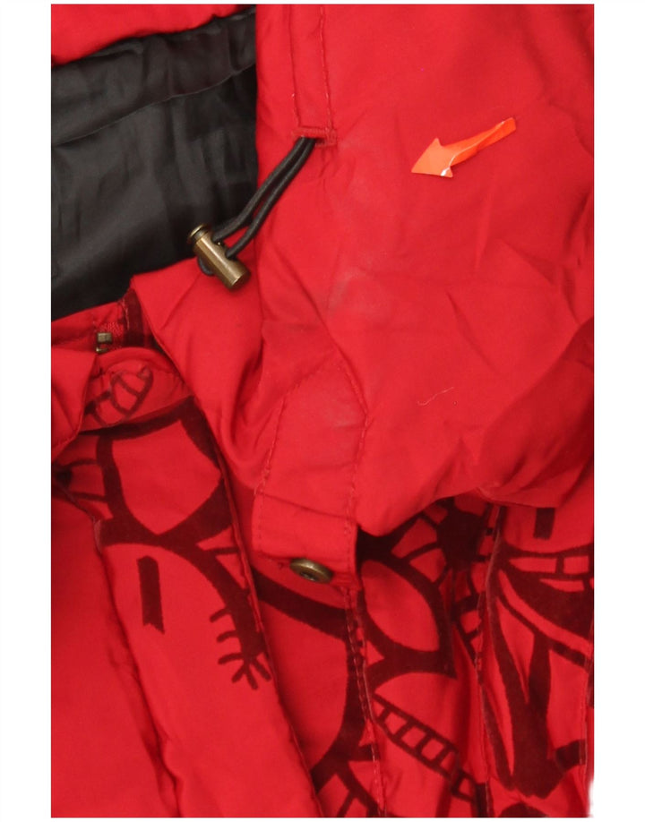 Desigual Manteau Rembourré Femme EU 36 Petit Rouge Floral Polyester