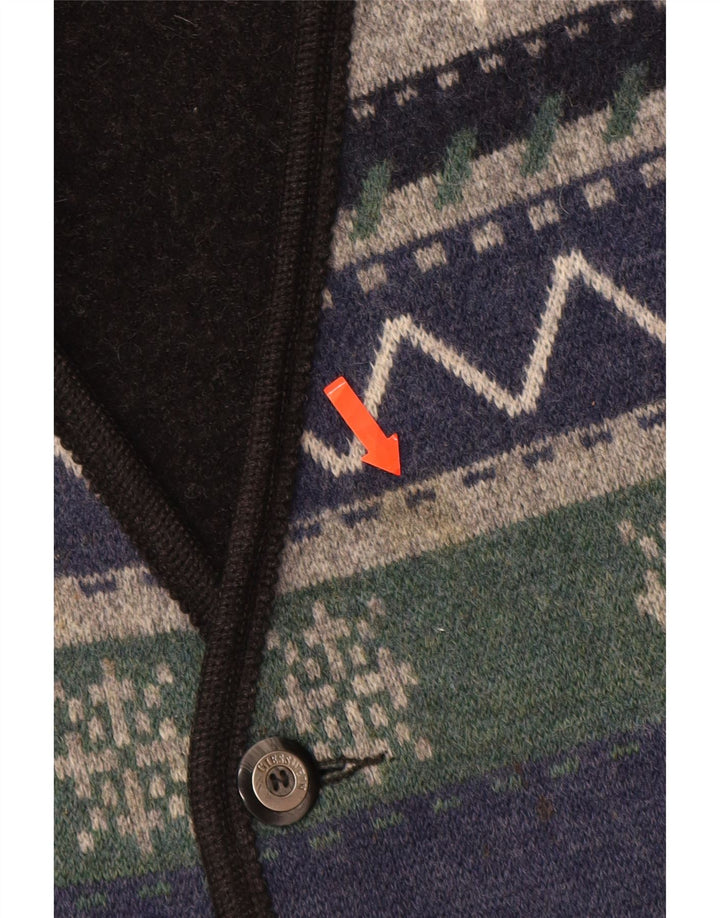 GIESSWEIN Gilet Homme UK 48 Moyen Laine Géométrique Multicolore