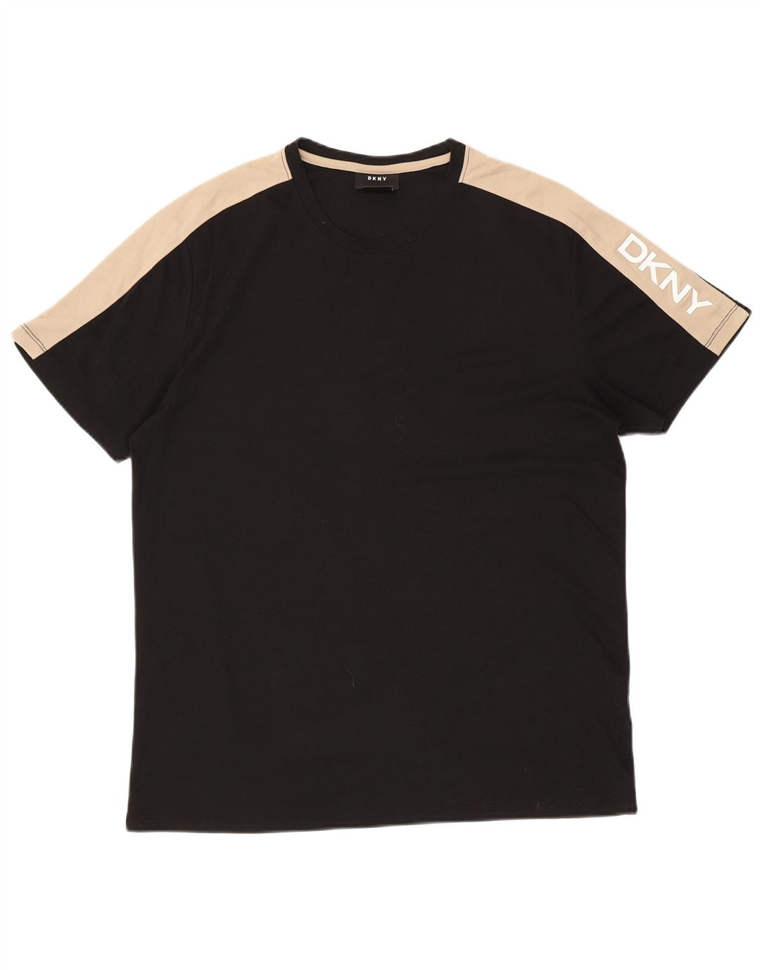 DKNY T-shirt graphique pour hommes en coton color block noir grand