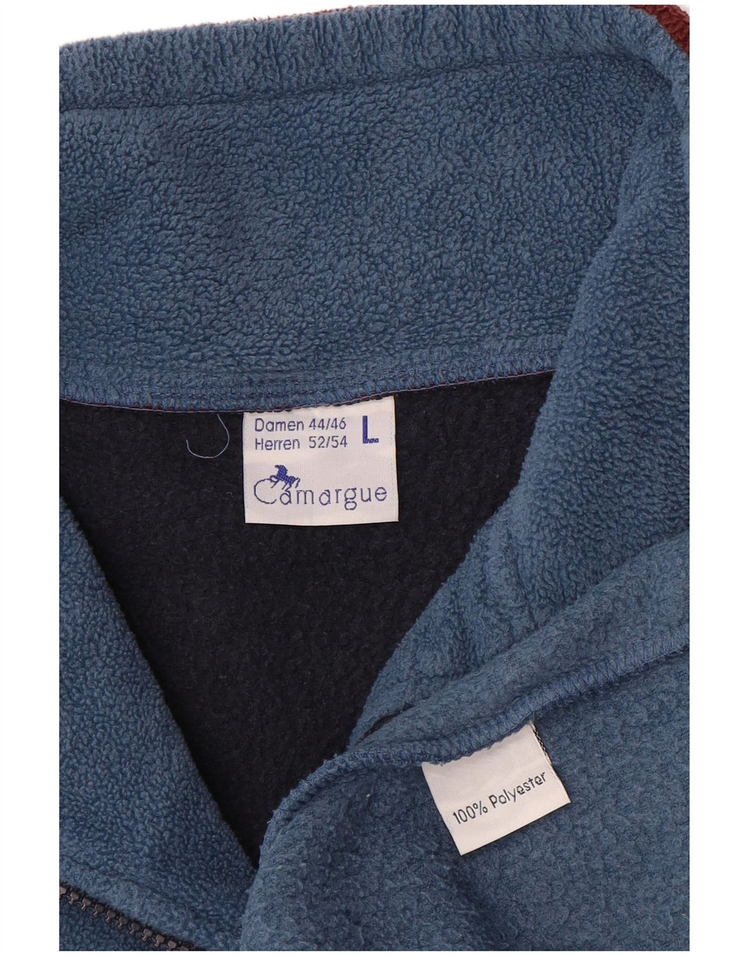 CAMARGUE Pull Polaire à Col Zippé pour Homme Grand Bleu Colorblock Polyester