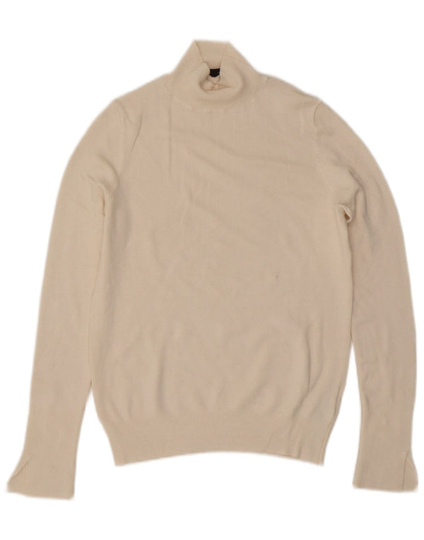 Zara Pull col roulé pour femme UK 10 Petit Viscose Blanc cassé