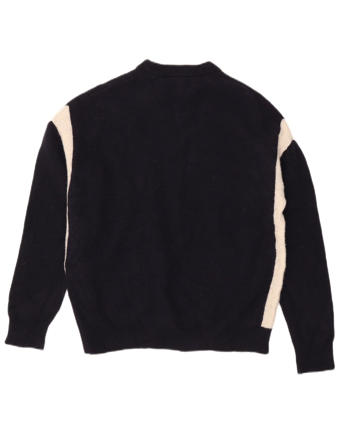 Reiss Pull Col Rond Homme Bleu Marine Moyen Laine Colorblock