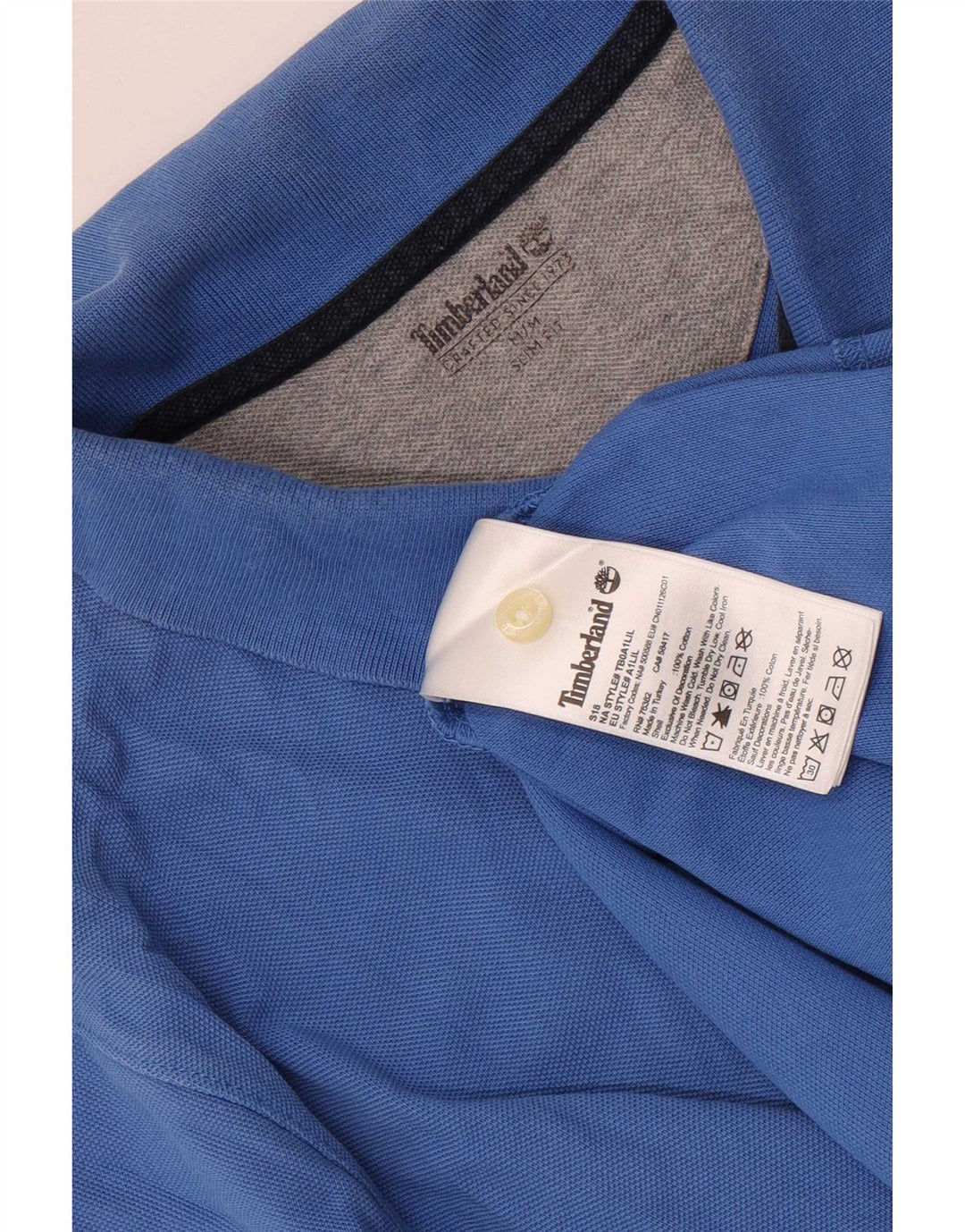 Timberland Polo Slim Fit Homme Bleu Moyen Coton