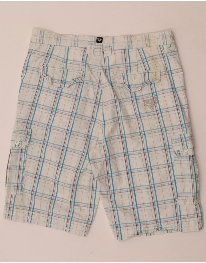 O'Neill Short cargo pour homme W34 en coton à carreaux bleu grand