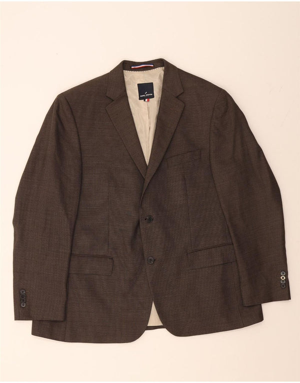 DANIEL HECHTER Mens 2 Button Blazer Jacket UK 42 XL Brown Wool