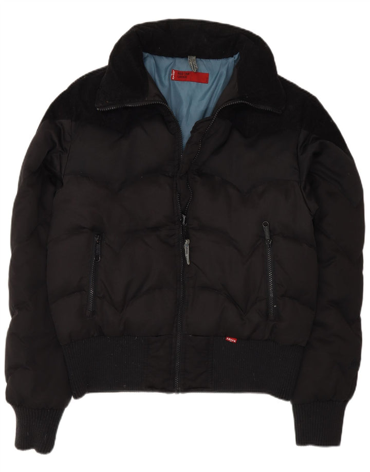 Levi's Veste Bomber Rembourrée Femme UK 16 Large Noir Polyester