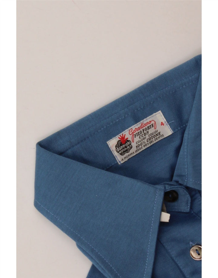 VINTAGE Polo Femme US 4 Petit Coton Bleu