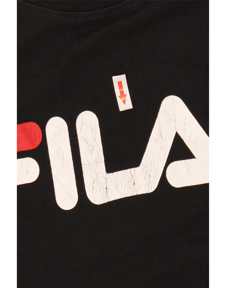 Fila T-Shirt Graphique Homme Noir Moyen Coton