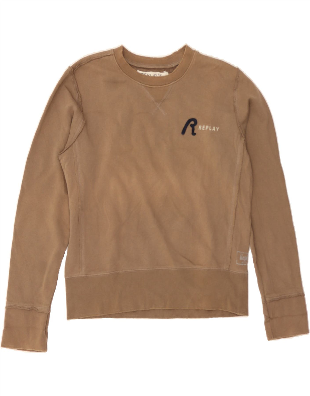 REPLAY Womens Sweatshirt Jumper UK 16 Large Brown Cotton Vintage Replay and Second-Hand Replay from Messina Hembry 