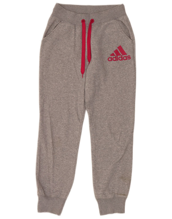 Adidas Pantalon de survêtement graphique pour femme Joggers UK 4/6 XS Gris Coton