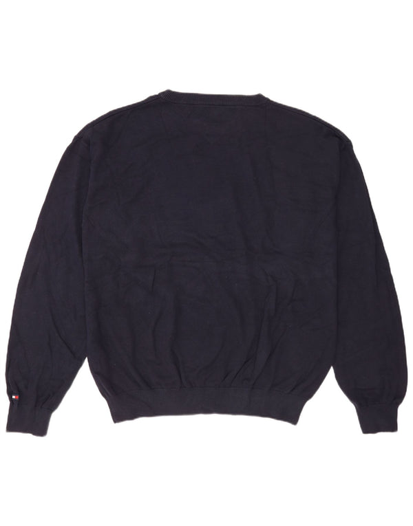 Tommy Hilfiger Pull à col rond pour homme 2XL en coton bleu marine