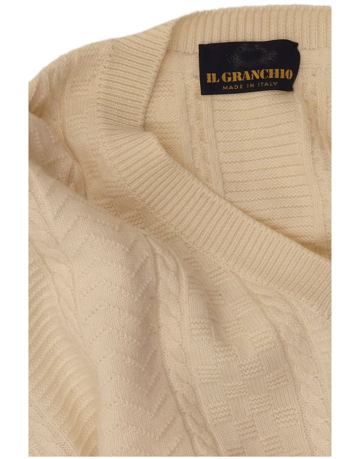 IL GRANCHIO Pull Col V Homme Blanc Cassé Moyen