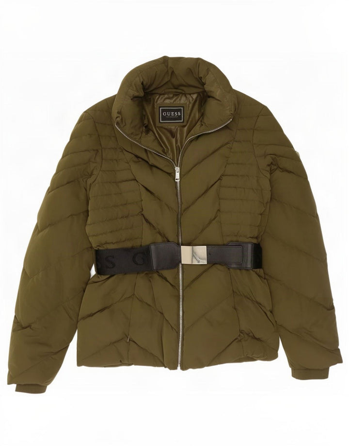 Guess Veste matelassée graphique pour femme UK 12 Kaki moyen Polyester