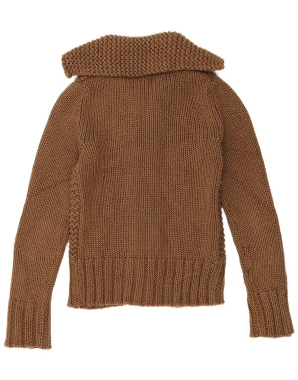 Zara Cardigan à capuche pour femme UK 12 Marron moyen