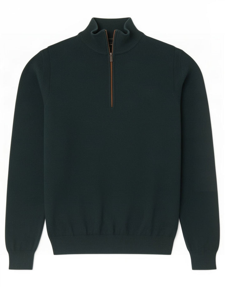 Massimo Dutti Pull col zippé pour homme Petit Vert
