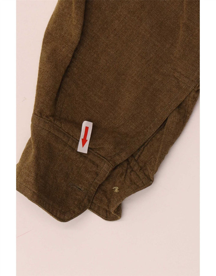 Vintage Chemise en flanelle pour homme Vert moyen classique