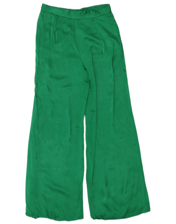 Zara Pantalon décontracté à jambe large pour femme Medium W28 L32 Vert