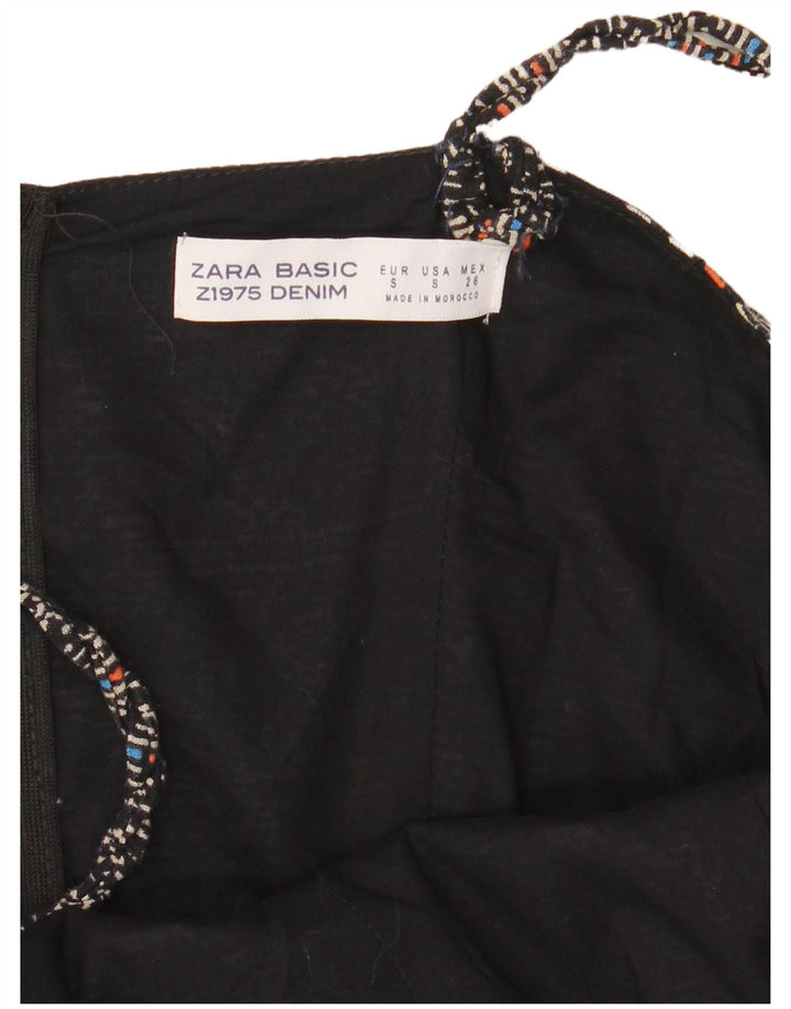 Zara Combinaison sans manches pour femme UK 10 Petit Bleu Géométrique