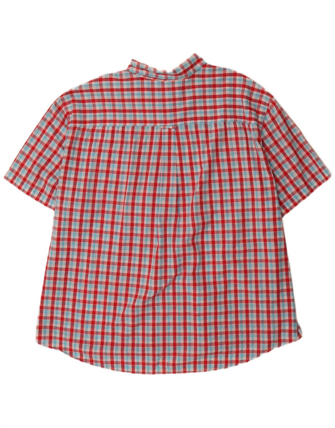 Chaps Chemise à manches courtes pour homme Coupe régulière 4XL Rouge Vichy Coton
