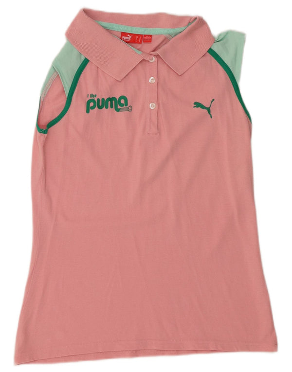 Puma Polo sans manches pour femme UK 16 Large Rose Colourblock