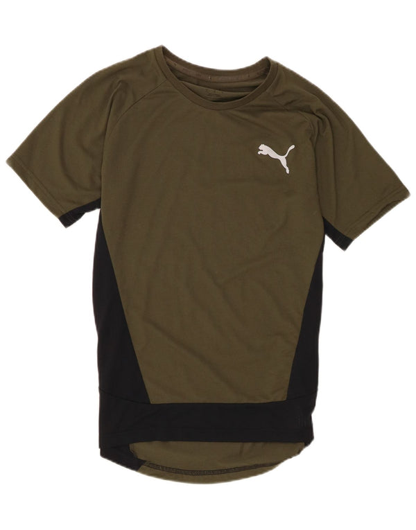 Puma T-Shirt Homme Kaki Colorblock Polyester