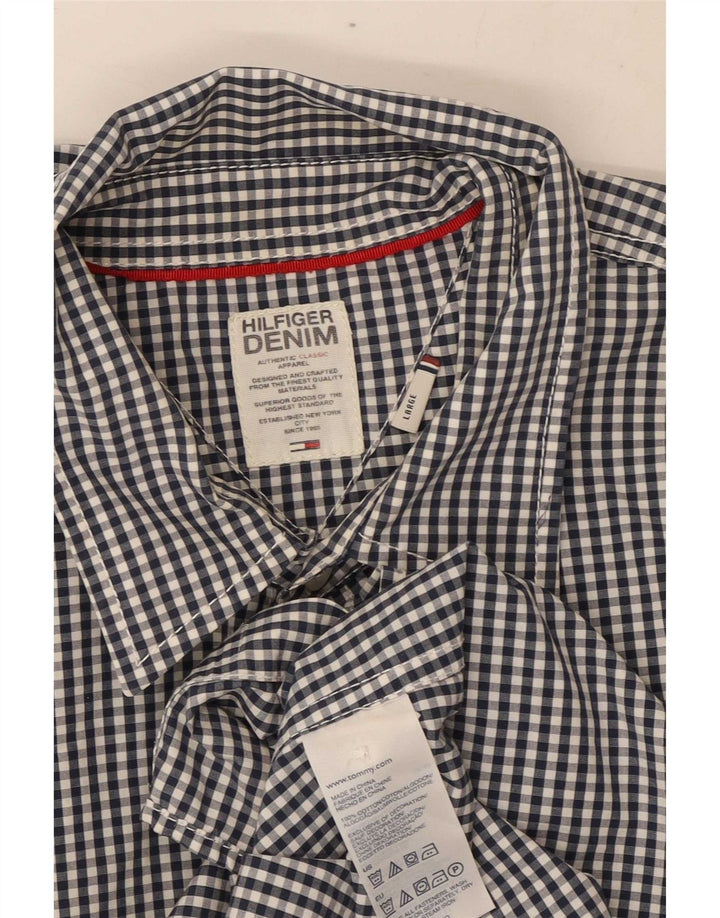 Tommy Hilfiger Chemise Homme Large Bleu Marine Vichy Coton