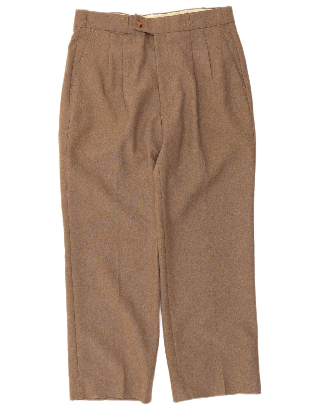 Farah Pantalon de Costume Droit Femme W32 L26 Beige Polyester
