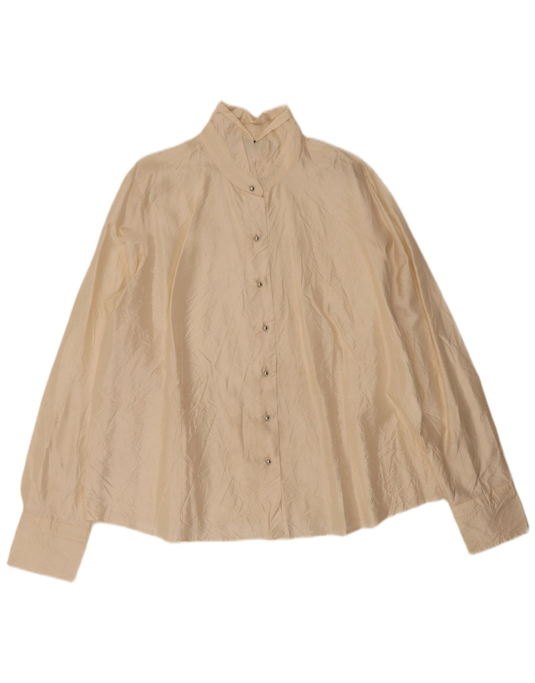 Marina Rinaldi Chemisier surdimensionné pour femme Taille 27 Grande soie beige