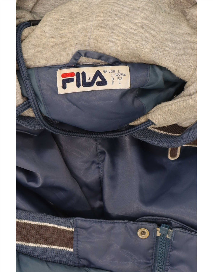 Fila Veste de Survêtement Graphique Homme Large Bleu Marine Colourblock