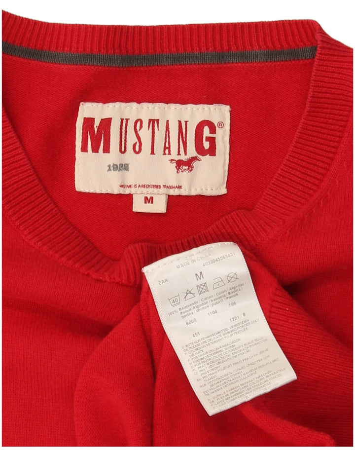 Mustang Pull col rond homme en coton rouge moyen