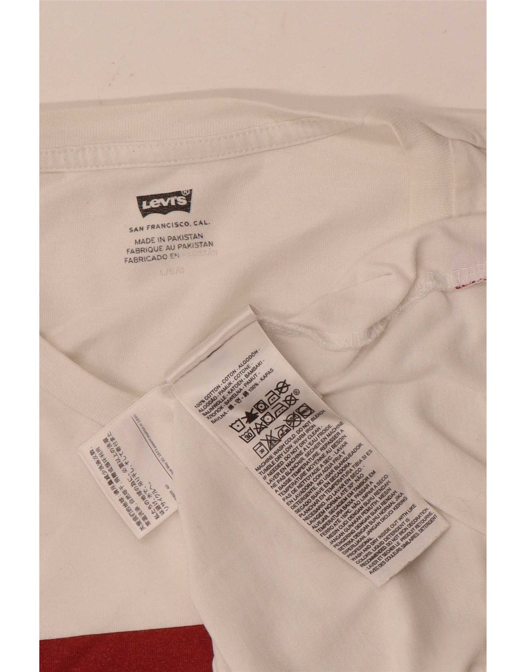 Levi's T-Shirt Graphique Homme Blanc Large Coton