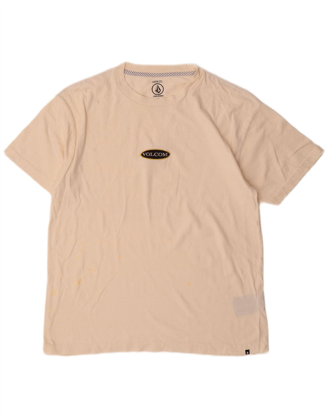 VOLCOM T-Shirt Coupe Ample Homme Petit Blanc Cassé Coton