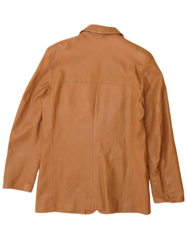 VINTAGE Veste blazer en cuir à 2 boutons pour homme IT 48 Cuir beige moyen