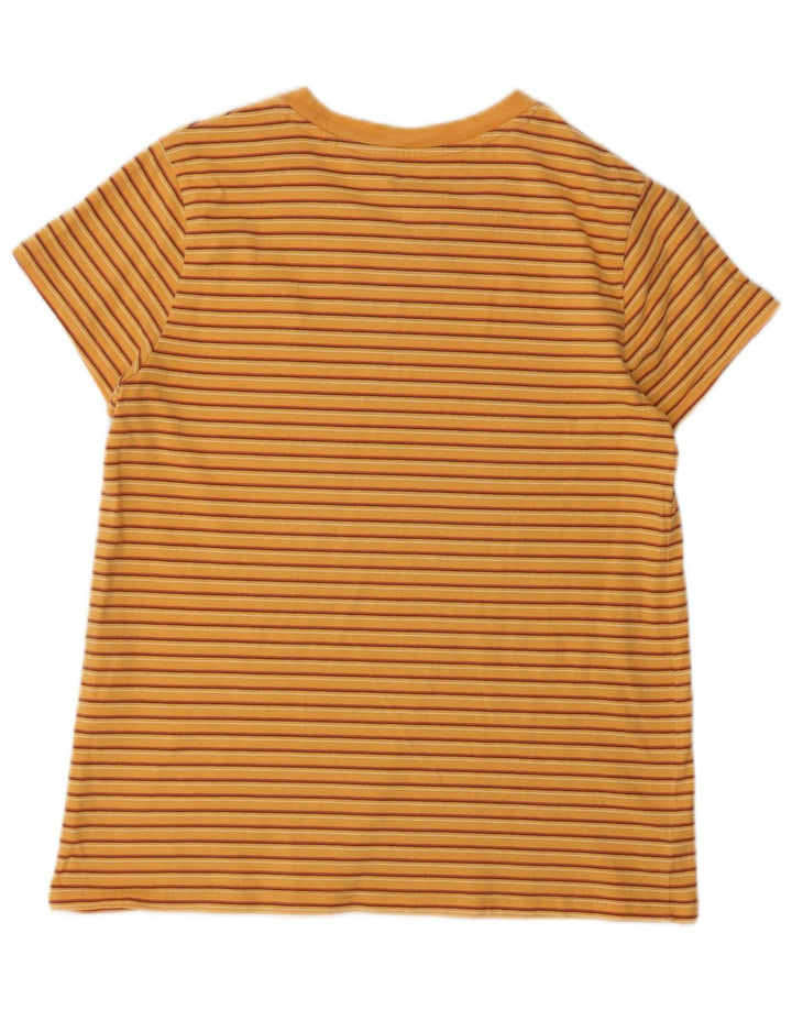 Levi's T-Shirt Femme UK 12 Coton Rayé Orange Moyen