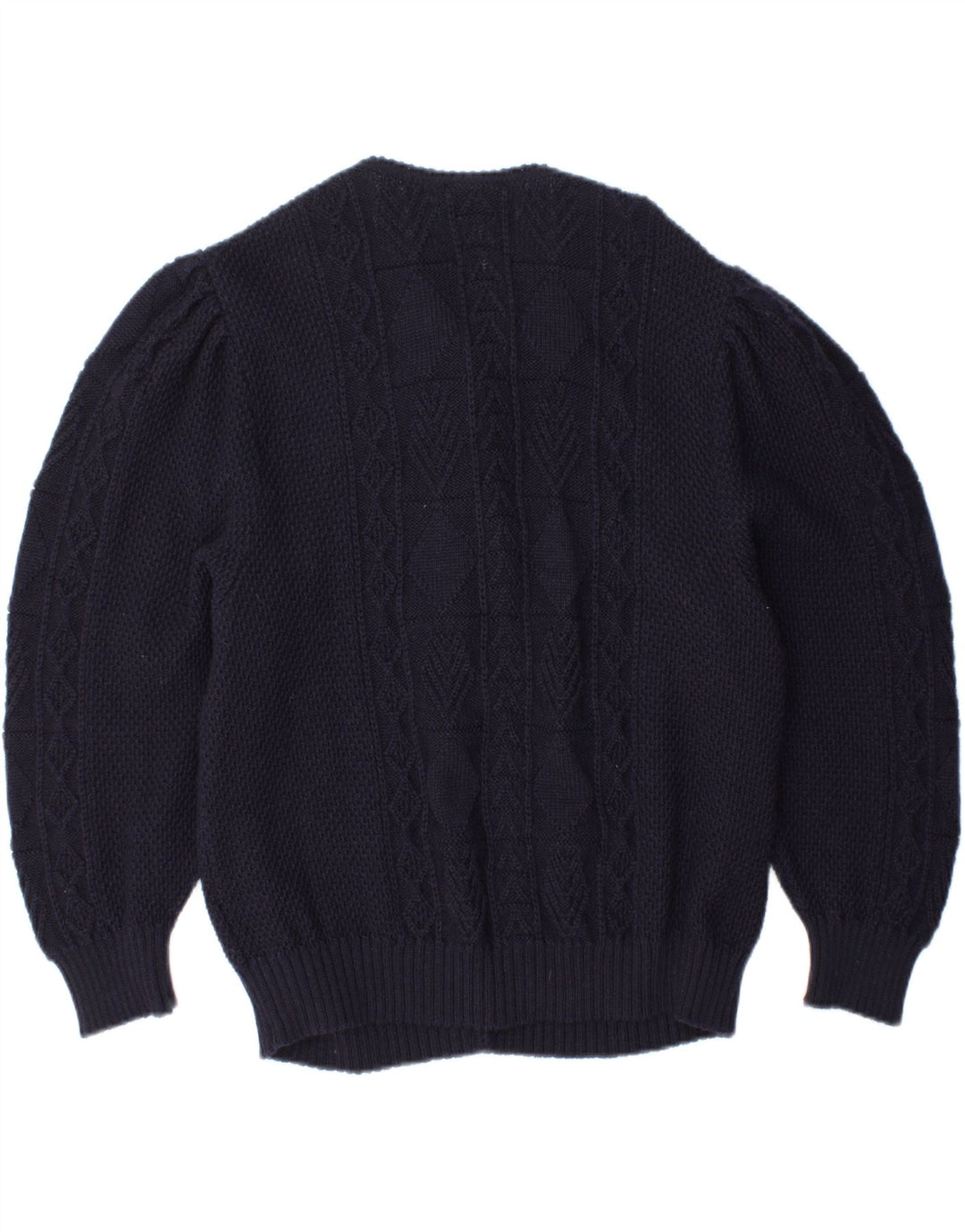 SIGI SCHEIBER Pull Cardigan Femme EU 46 XL Bleu Marine Laine