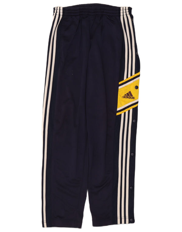 Pantalon de survêtement Adidas pour homme en polyester color block bleu marine moyen