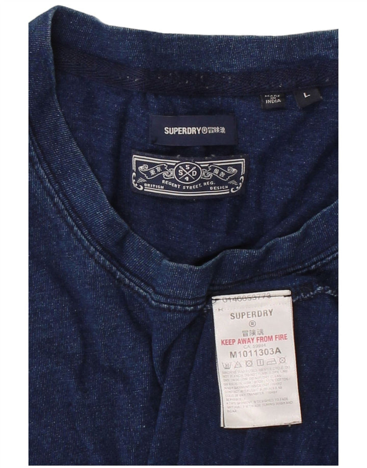 SUPERDRY T-Shirt Homme Top Large Bleu Marine Coton