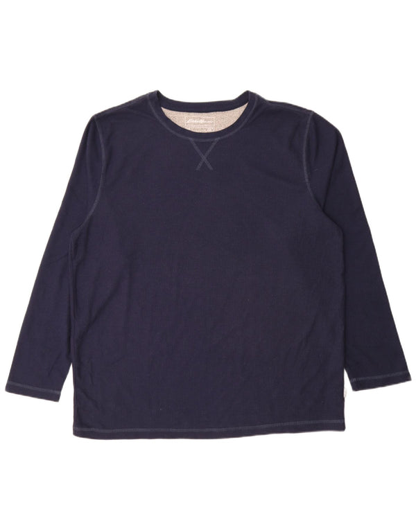 Eddie Bauer Haut Homme Manches Longues XL Bleu Marine Polyester