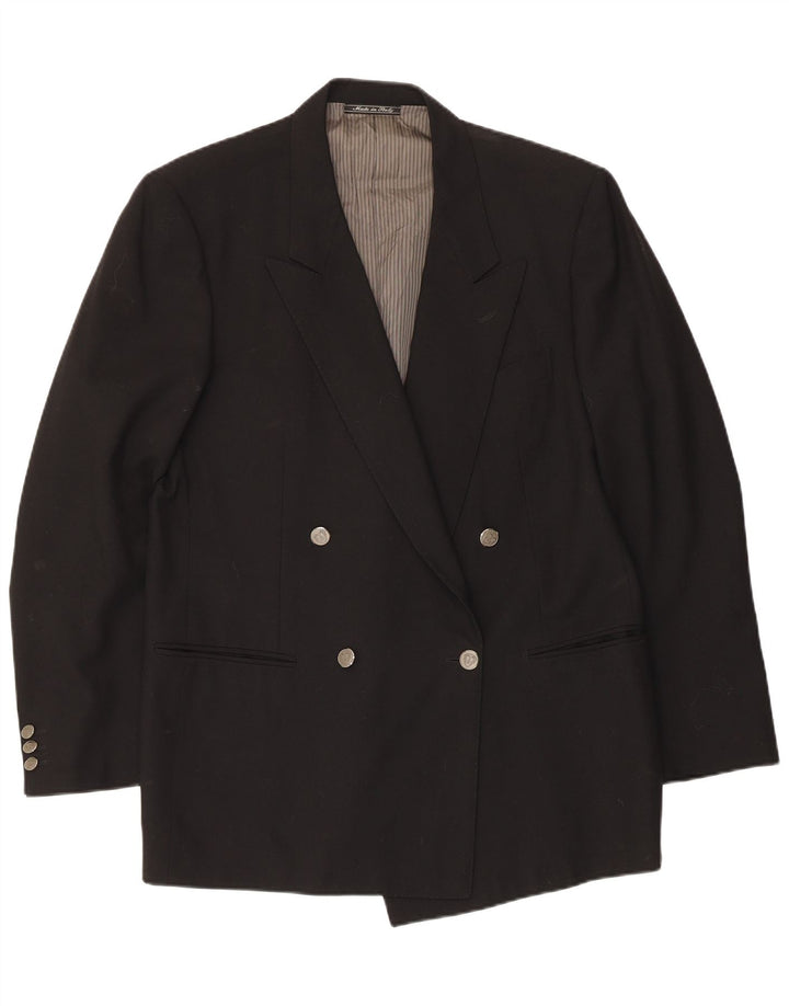 Reda Veste Blazer Croisée Homme IT 50 Large Laine Vierge Noire