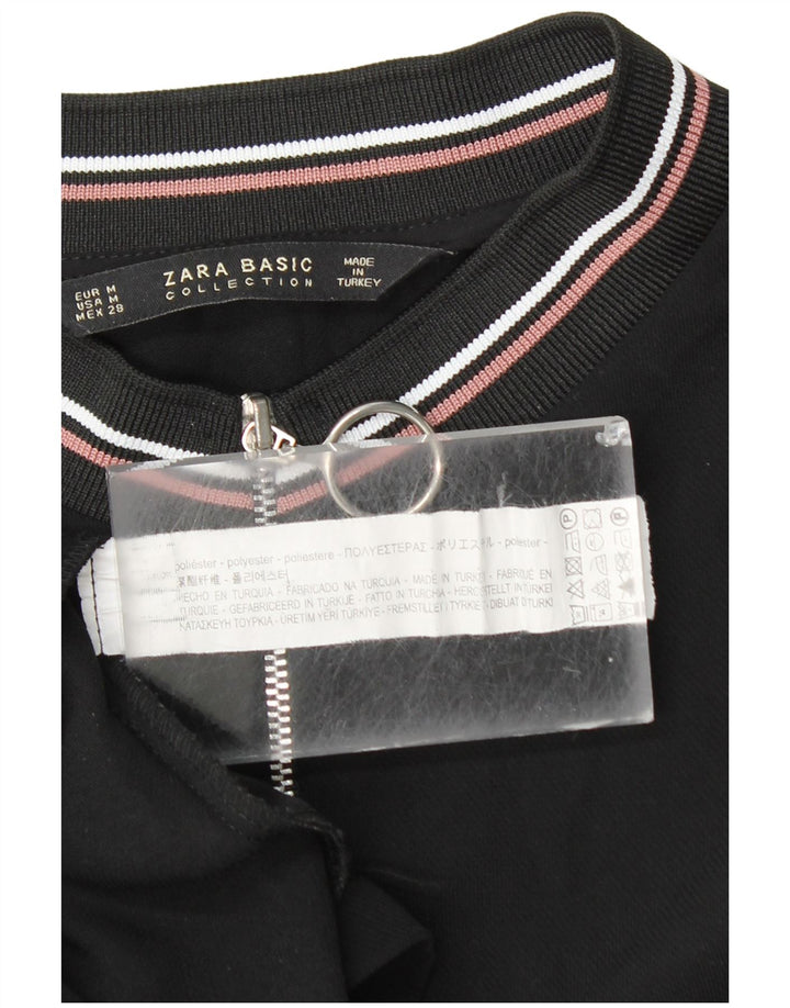 Zara Robe droite à col zippé pour femme UK 14 Polyester noir moyen