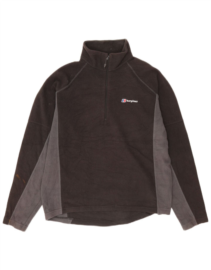 Berghaus Pull polaire à col zippé pour homme Large Noir Colorblock Polyester