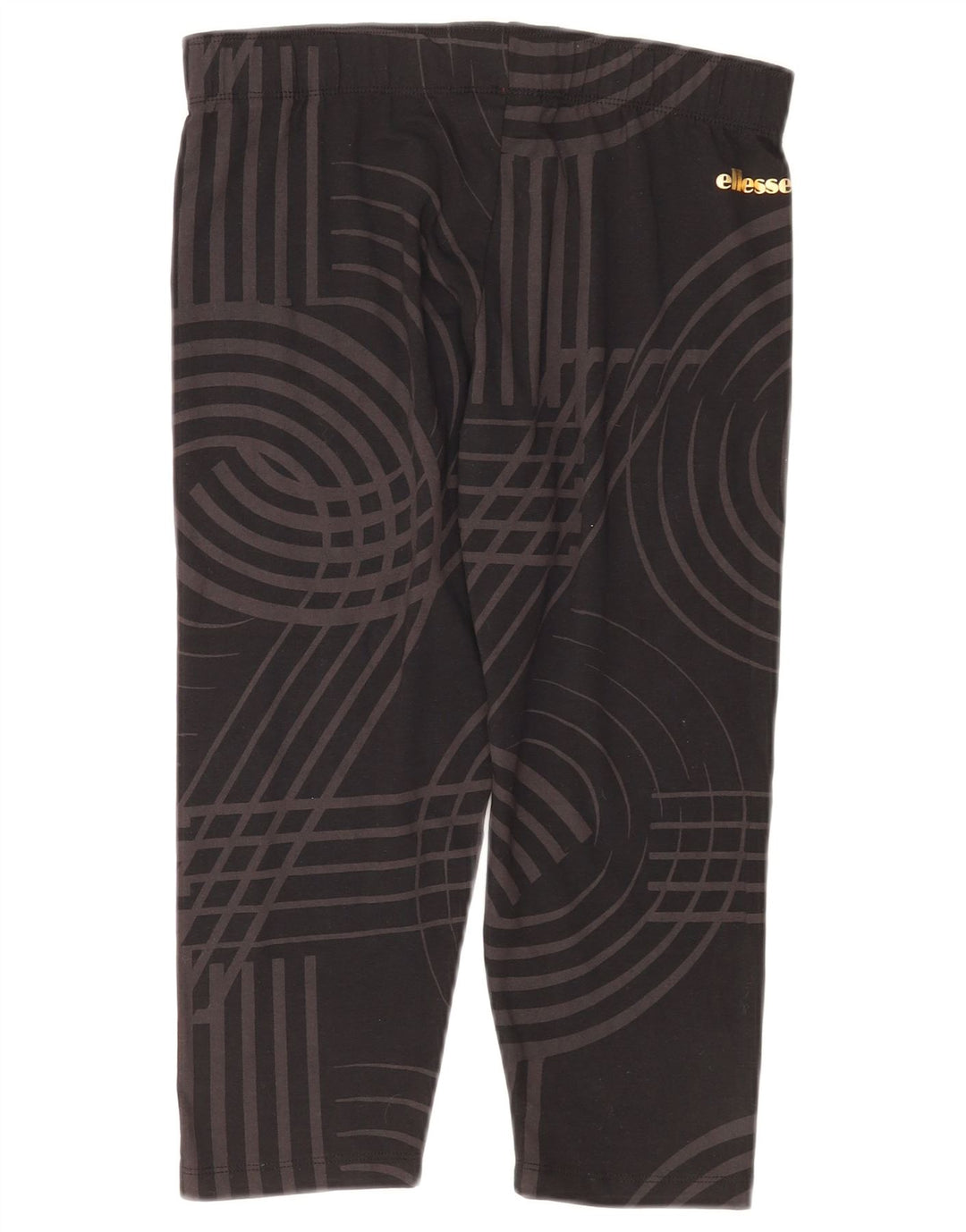 Ellesse Leggings Capri Femme UK 42 Coton Géométrique Noir Moyen
