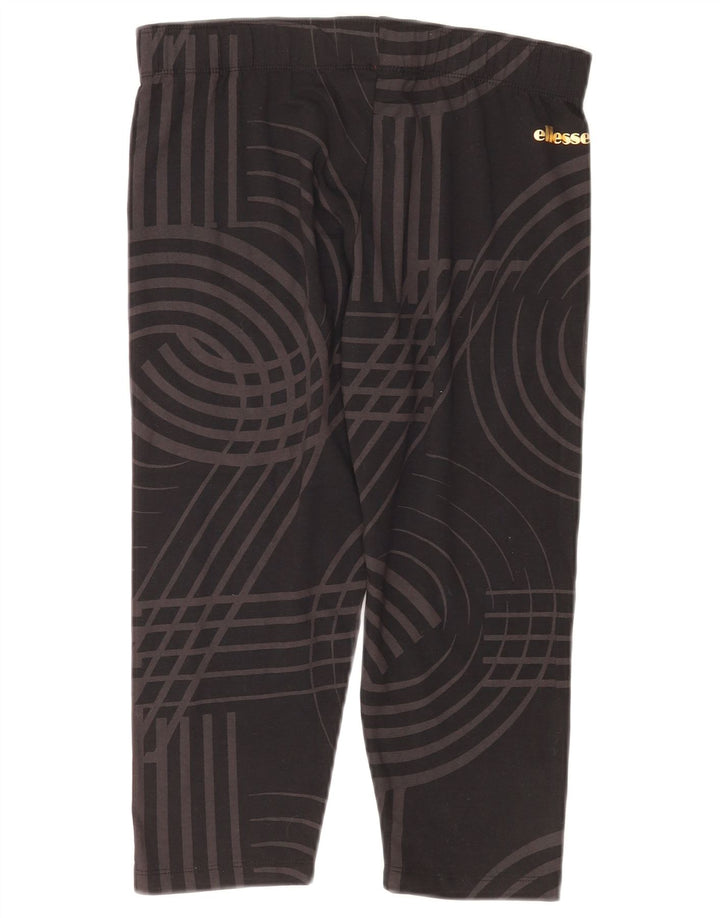 Ellesse Leggings Capri Femme UK 42 Coton Géométrique Noir Moyen