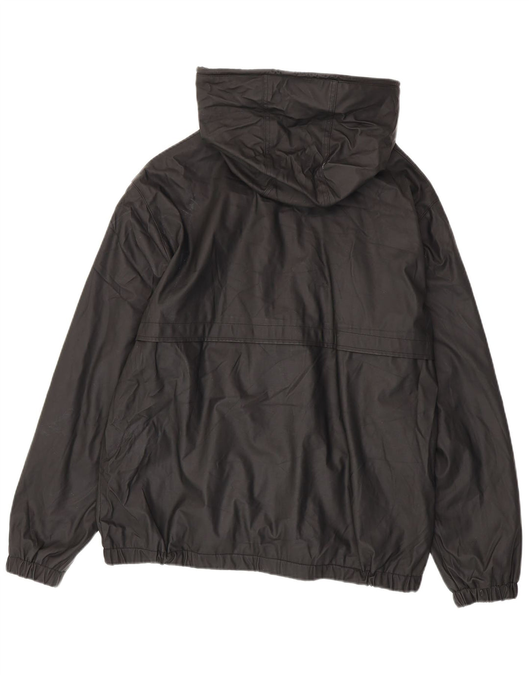 Zara Veste de pluie à capuche pour homme UK 42 XL Noir Polyester