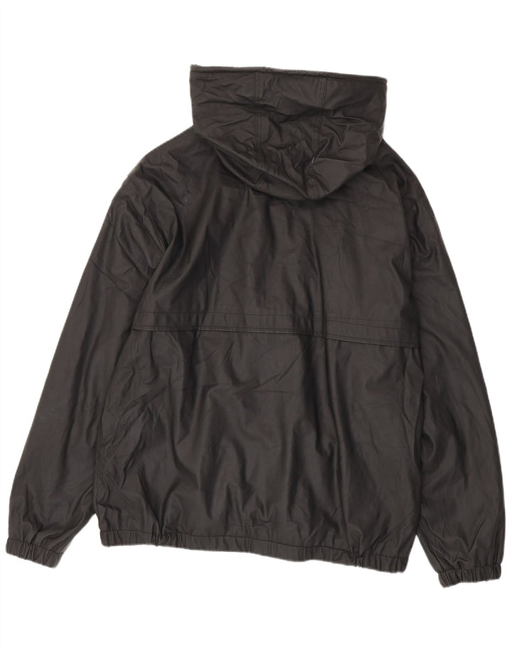 Zara Veste de pluie à capuche pour homme UK 42 XL Noir Polyester